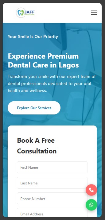 JAFF Dental Clinic website demo
